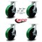 Service Caster 12'' Heavy Duty Green Poly on Cast Iron Caster Set with Brake and Swivel Lock, 4PK CRAN-SCC-KP92S1230-PUR-GB-SLB-BSL-4 - alternate 3